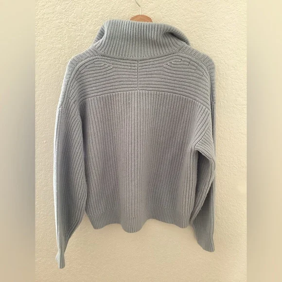Everlane Wool Half-Zip Sweater Light Powder Cloud Blue Pastel - Picture 2 of 4